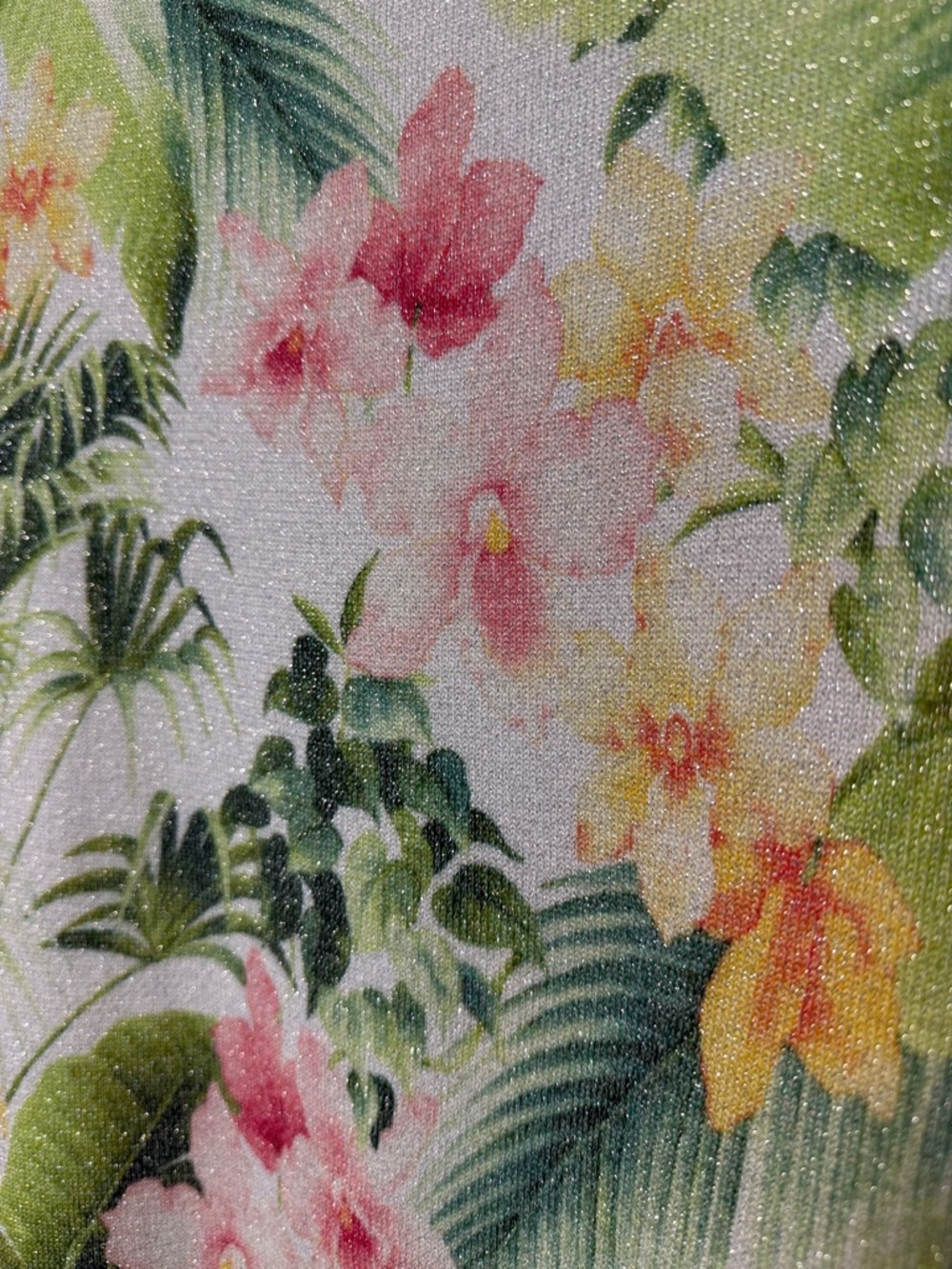 Tommy Bahama Flora Riviera Shimmer Short Sleeve Dolman Sweater - Picture 2 of 5